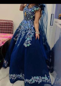 Stunning Blue Floral Ethnic Gown