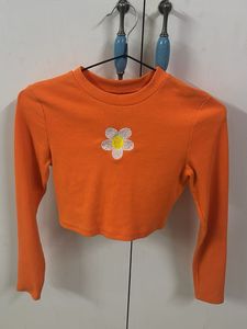 Orange Flower Graphic T-shirt