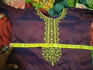 Purple Kurta Set with Gold Embellishment
