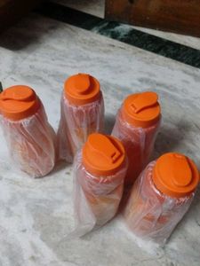 Set of 5 Orange Travel Bottles