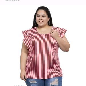 Red And White Tunic Top(Women's)