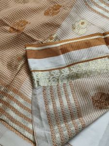 Gold Zari Embroidered Tussar Silk Saree