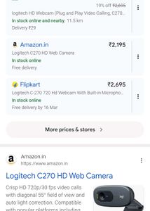 Logitech C270 HD Webcam - Crystal Clear Video