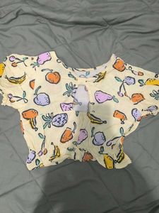 Cute Fruit Print Crop Top