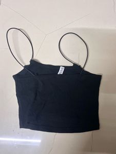 H&amp;M Sleek Black Spaghetti Strap Top size XS