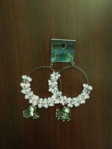 Fashionable Pink Floral Jhumka Earrings