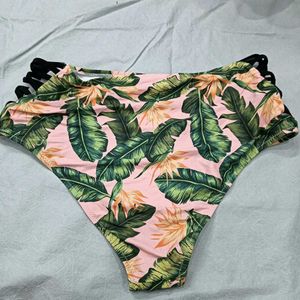 😍 Tropical Print High-Waist Bikini Bottom
