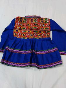 Embroidered Blue Kurta Set with Dhoti Pants