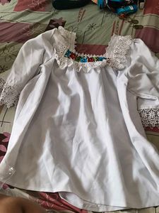 XXL White Embroidered Kurta