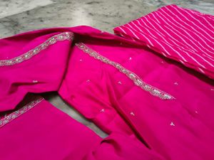 Beautiful Pink Embroidered Kurta Set