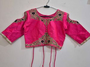 Pink and Navy Blue Lehenga Choli set