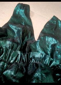 Sparkly Emerald Green Tiered Dress