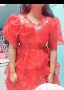 RED TUELLE FROCK💗