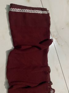 Maroon Silk Saree with Embellished Border