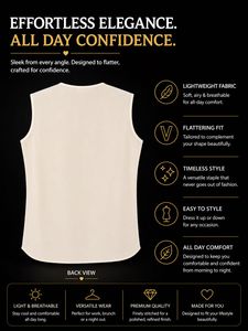 Elegant V-Neck Sleeveless Off-white Top