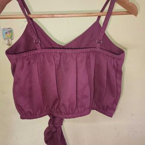 Plum Button-Up Camisole Top