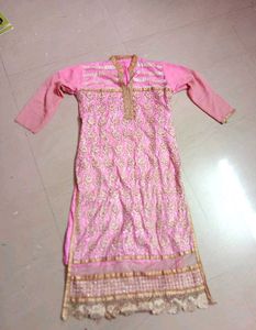 Pink &amp; Gold Embellished Kurti