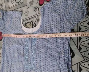 Blue Printed Kurta with lining