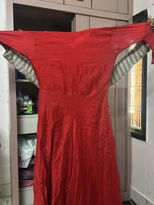 Elegant Red Embellished Gown