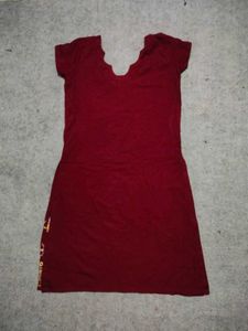 Maroon Embroidered Kurta Set