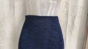Stylish Navy Blue Lace Skirt
