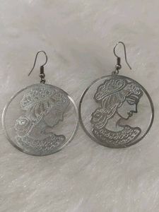 Vintage Style Cameo Hoop Earrings