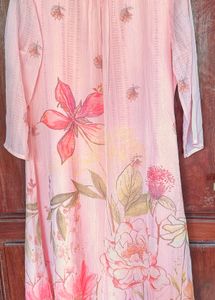 Elegant  Pink Floral Print Kurta