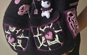 Crocheted Backpack with Charms