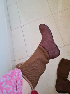 Mid Calf Suedette Boots
