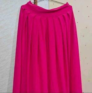 Pink Pleated Plazzo Skirt 💗