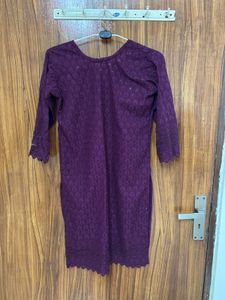 Beautiful Purple Chikankari Kurta