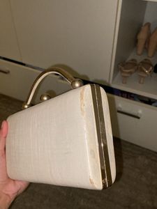 Vintage Cream Clutch Bag