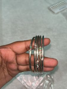 Elegant Silver Bangles Set of 5