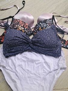 combo Of Four Imported Fabric Bra N Panty