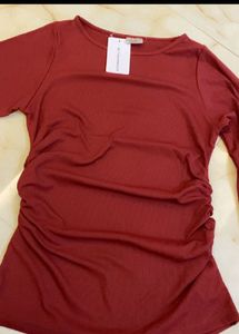 Burgundy Bell Sleeve Top