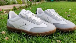 Stylish White & Grey Sneakers