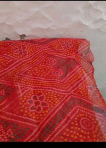 Vibrant Red Bandhani fabric