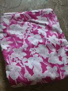 Pink Floral Print Fabric Piece