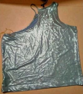 Sparkly Silver One Shoulder Top