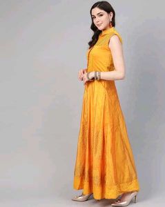 Elegant Yellow Anarkali gown