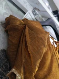 Golden saree blause Set hand stone work