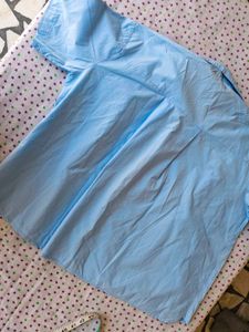 Light Blue Oversized Button-Up Shirt