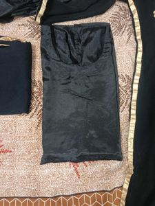 black embroidery work plazo kurti and dupatta set