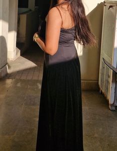 Black Strapless Midi Dress