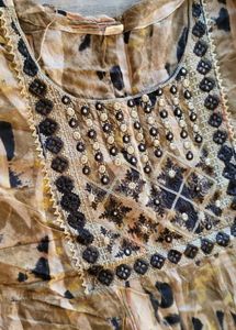 Elegant Printed Anarkali maxi dress