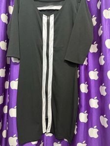 Black Dress with White Zipper Detail