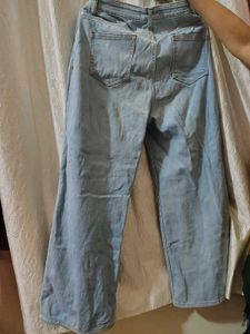 straight fit blue jeans