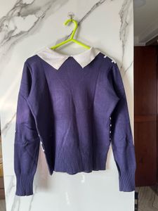 Checkered Collar Sweater
