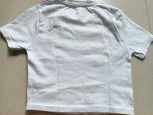 Red &amp; White Casual Crop Tshirt