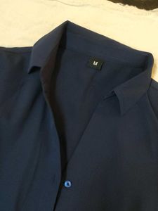 Classic Navy Blue Button-Up Shirt
